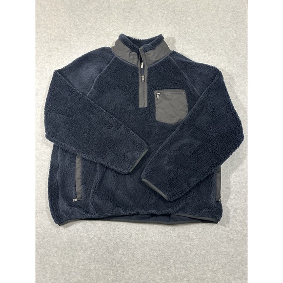 Todd Snyder Blue Pullover Men's XL Half Zip Sweater Sherpa Pocket - Picture 1 of 7
